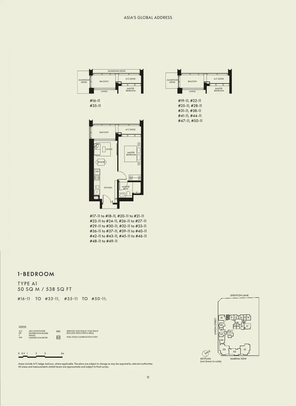 W Residences Marina View floor plan - 1 Bedroom - brochure page 11