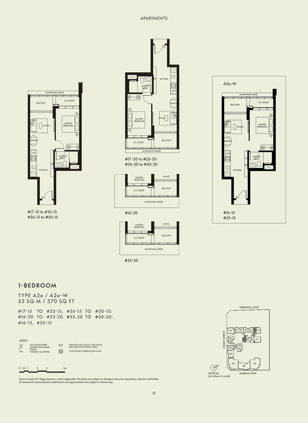 W Residences Marina View floor plan - 1 Bedroom - brochure page 12