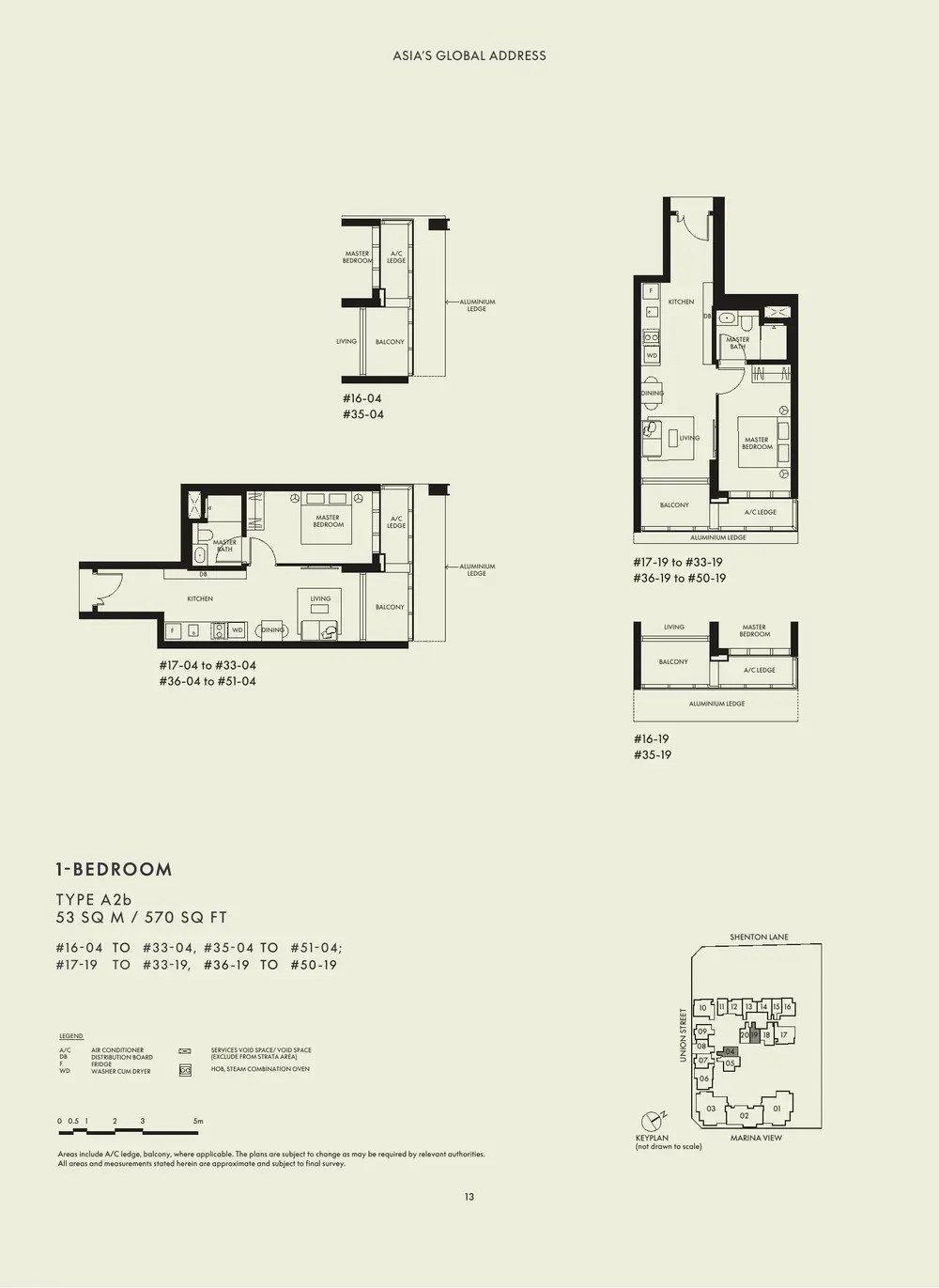 W Residences Marina View floor plan - 1 Bedroom - brochure page 13