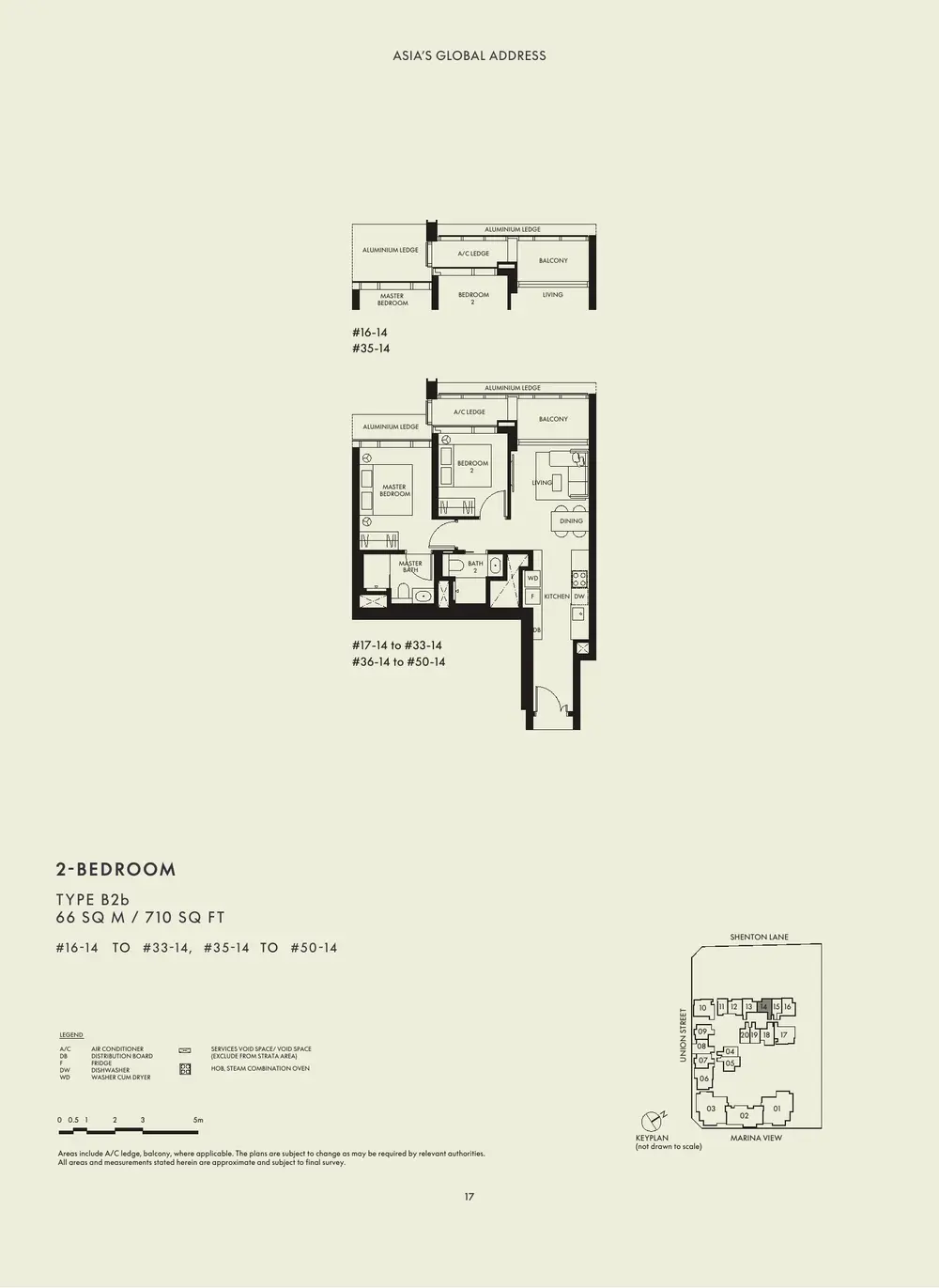 W Residences Marina View floor plan - 2 Bedroom - brochure page 17