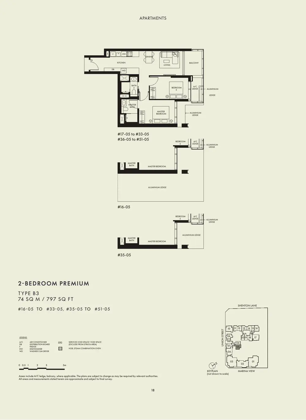 W Residences Marina View floor plan - 2 Bedroom Premium - brochure page 18