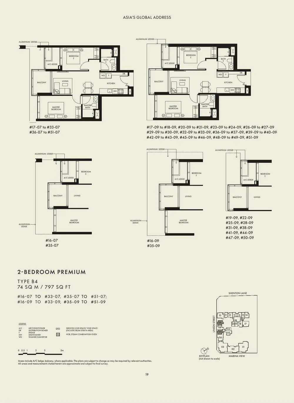 W Residences Marina View floor plan - 2 Bedroom Premium - brochure page 19