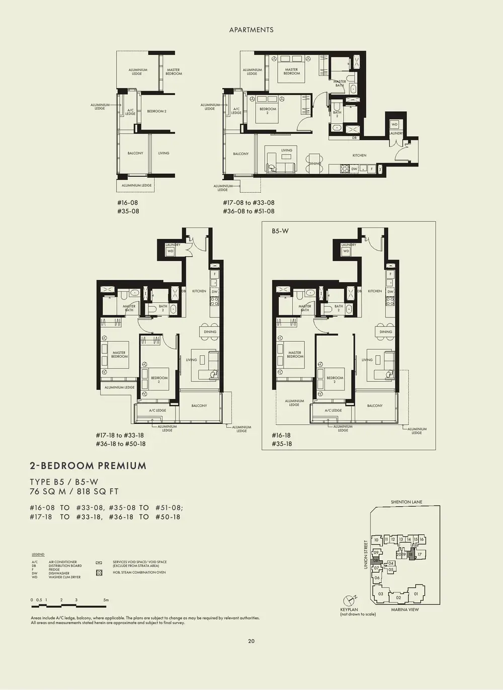 W Residences Marina View floor plan - 2 Bedroom Premium - brochure page 20