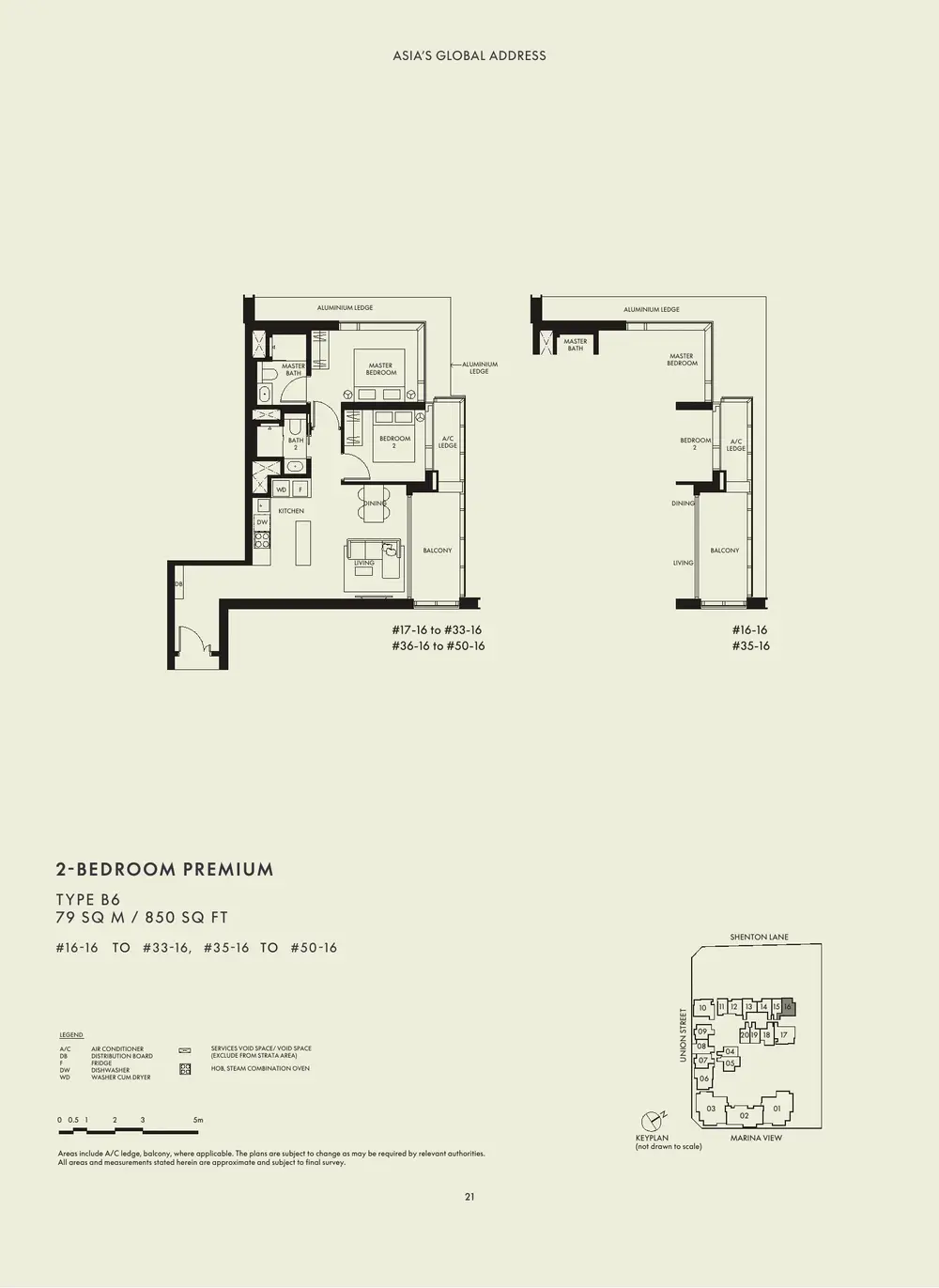 W Residences Marina View floor plan - 2 Bedroom Premium - brochure page 21