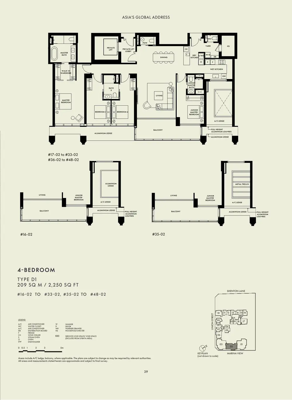 W Residences Marina View floor plan - 4 Bedroom Signature - brochure page 29